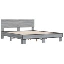  Sengeramme grå sonoma 150x200 cm konstruert tre og metall 8721102614866