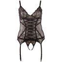 Cottelli Bunnløs Korsett Sett Plus Size     - Svart - 4XL
