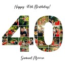 40th Birthday Photo Collage Personal Plakat Plakat / 40x40cm