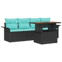 vidaXL Hagesofa Set med pute 5 pcs Svart og blå