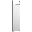vidaXL Dørspeil svart 30x100 cm glass og aluminium