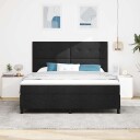  Boksfjær Seng med Madrass & LED Svart 180x200 cm Stoff