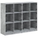  Bokhylle med dører betonggrå 136x37x109 cm konstruert tre 8721012216037