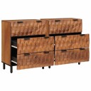 vidaXL Serviesskap 2 pcs Acacia Brun Finish 60 x 33 x 75 cm