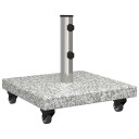  parasollbase med hjul for Ø38/48mm stolper Grå granitt 30 kg Firkantet