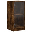 vidaXL Sideskap med glassdører røkt eik 35x37x75,5 cm