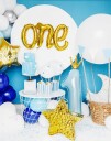 PartyDeco Blå Tallballong 1 med Krone
