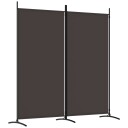 vidaXL Romdeler med 2 paneler brun 175x180 cm stoff