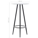 vidaXL Barbord hvit 60x107,5 cm MDF