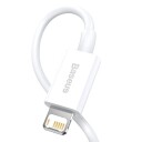 Baseus 1m USB-A til Lightning Kabel 2,4A Hvit