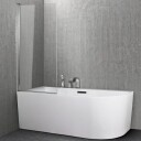 Sanipro vegg Safe Collection 75 Laminert Krom / 75cm Glass SA 10098