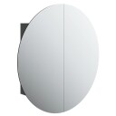 vidaXL Baderomsskap med rundt speil og LED svart 54x54x17,5 cm
