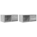 TV benker 2 stk grå sonoma 60x31x25,5 cm konstruert tre