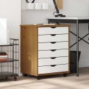  Rulleskap med skuffer MOSS honningbrun heltre furu 8721158359704