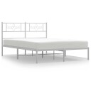  Sengeramme i metall med hodegavl hvit 135x190 cm