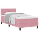  Box Spring Seng med Madrass Rosa Singel Fløyel