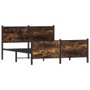  Sengeramme i metall med hode- og fotgavl røkt eik 137x190 cm 8721102952715