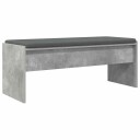 vidaXL Gangbenk med pute Betonggrå 103 x 38 x 40 cm