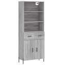  Highboard grå sonoma 69,5x34x180 cm konstruert tre