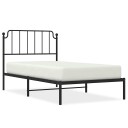 vidaXL Sengeramme i metall med hodegavl svart 100x190 cm 8721012211902