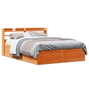  Sengeramme med hodegavl voksbrun 160x200 cm heltre furu 3307079