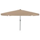  Hageparasol med LED Lys ø395x245 cm Taupe