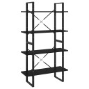 vidaXL Bokhylle 4 niv?er svart 80x30x140 cm heltre furu