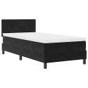  LED Box Springer Bed med madrass Svart 80 x 200 cm Fløyel