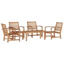 Hagesofa Set 5 pcs Naturlig Heltre teak