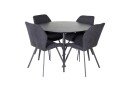 Venture Home Dipp Spisegruppe 115 cm Rund med 4 Gemma Stoler Sort