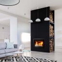 M-Design Interra 60 svart gasspeis med et glass - rett vegg