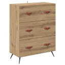 vidaXL Kommode med skuff Artisan Eik 69,5 x 34 x 90 cm Konstruert tre