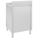 Arbeidsbord med skap for storkjøkken 60x60x96 cm rustfritt stål
