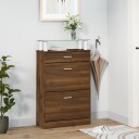vidaXL Skoskap brun eik 63x24x104 cm konstruert tre