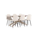 Venture Home Spisegruppe Venture Home Piazza 180 med 6 stk Polar Stoler Fløyel GR24522