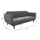 Sovesofa HOME4YOU Hermes 3 seter Grå   grå