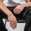 Tom Morris Ring 18 kt. Gullforgylt Rustfritt Stål TM00047 - Herre - Stainless Steel