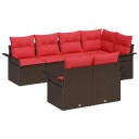 vidaXL Hagesofa Set 7 stk. Brun Poly rattan