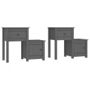vidaXL Nattbord 2 stk grå 79,5x38x65,5 heltre furu