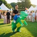 Original Cup Oppblåsbar Ridende Dinosaur Kostyme One size COS-RAPTOR