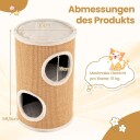 Northix Kattetårn Med Sisalbrett Og 3 Koselige Gjemmesteder Beige