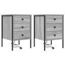  Sengeskaps 2 pcs Grå sonoma 42 x 41 x 61 cm Konstruert tre