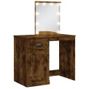  Sminkebord med LED røkt eik 90x42x132,5 cm 8720845437756