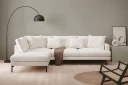 Menard 4 seters Venstrevendt Dyp L formet Sjeselongsofa i Bouclé   Hvit