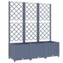 vidaXL Plantekasse med espalier mørkegrå 120x40x136 cm PP