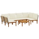 vidaXL 7 pcs Solid akasietre og tau Naturlig