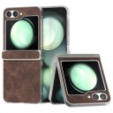 EIDERWOOD Samsung Galaxy Z Flip6 Skinnkledd Plast Deksel - Brun