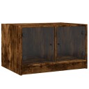  Salongbord med glassdører røkt eik 68x50x42 cm 8721012213180