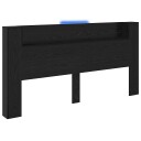  Hodegavl med hylle Svart Eik 200 x 15 x 103,5 cm Konstruert tre