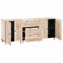 vidaXL Serviesskap 3 pcs Hvit 180 x 33,5 x 75 cm heltre mango